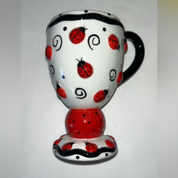 Burton Kitchen Ladybug Cup Mug Ceramic Ladybugs 6 34 X 4 Coffee Mug
